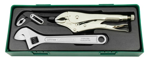 3 PCS PLIERS AND ADJUSTABLE WRENCH SET