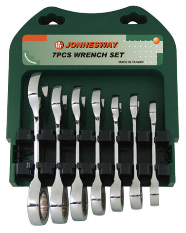7 PIECE -72 TEETH STUBBY RATCHET COMBINATION WRENCH SET - SAE