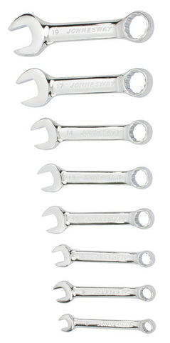 8 PIECE STUBBY COMBINATION WRENCH SET - SAE or METRIC